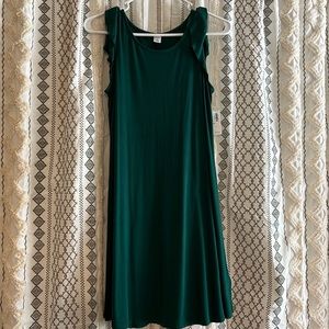 Old navy XS hunter green dress, flutter tank sleeve, NWT